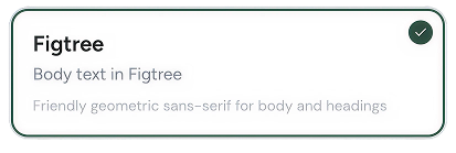 Figtree font — selected