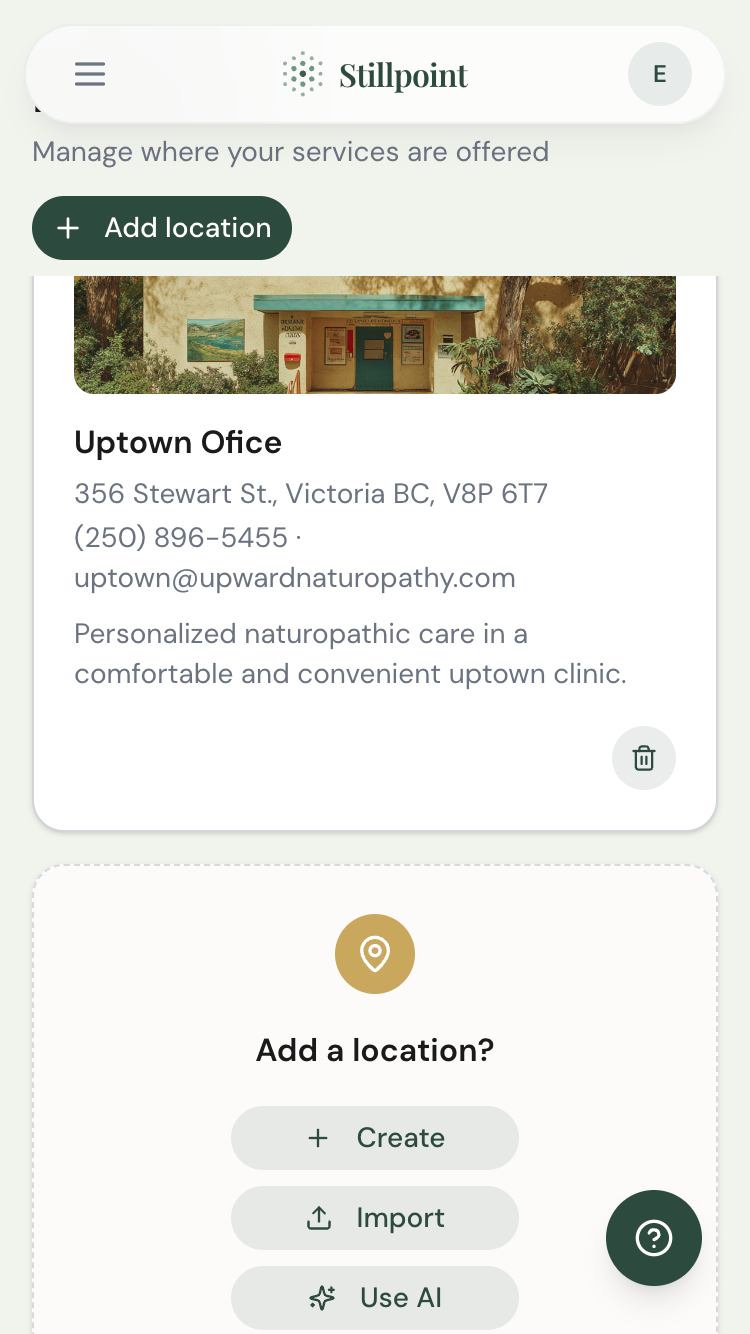 Add a location options