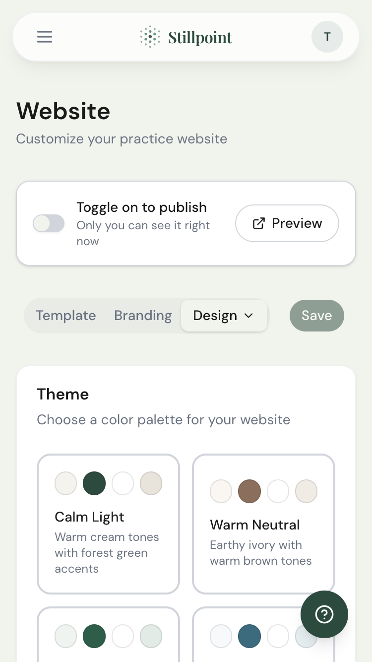 Website design customization